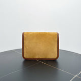 Luxury Burberry Haymarket Yellow Suede Shoulder Bag
