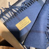 Luxury Burberry Cashmere Scarf Check Blue Scarves and Shawls