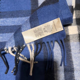 Luxury Burberry Cashmere Scarf Check Blue Scarves and Shawls