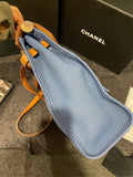 Hermes Herbag31 Carved Yellow Brown and Brighton Blue Satchel Bag