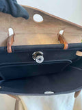Hermes Herbag Zip 31 Black Canvas Top Handle Bag
