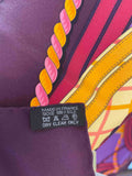 Hermes Grande Tenue Purple Silk Scarf