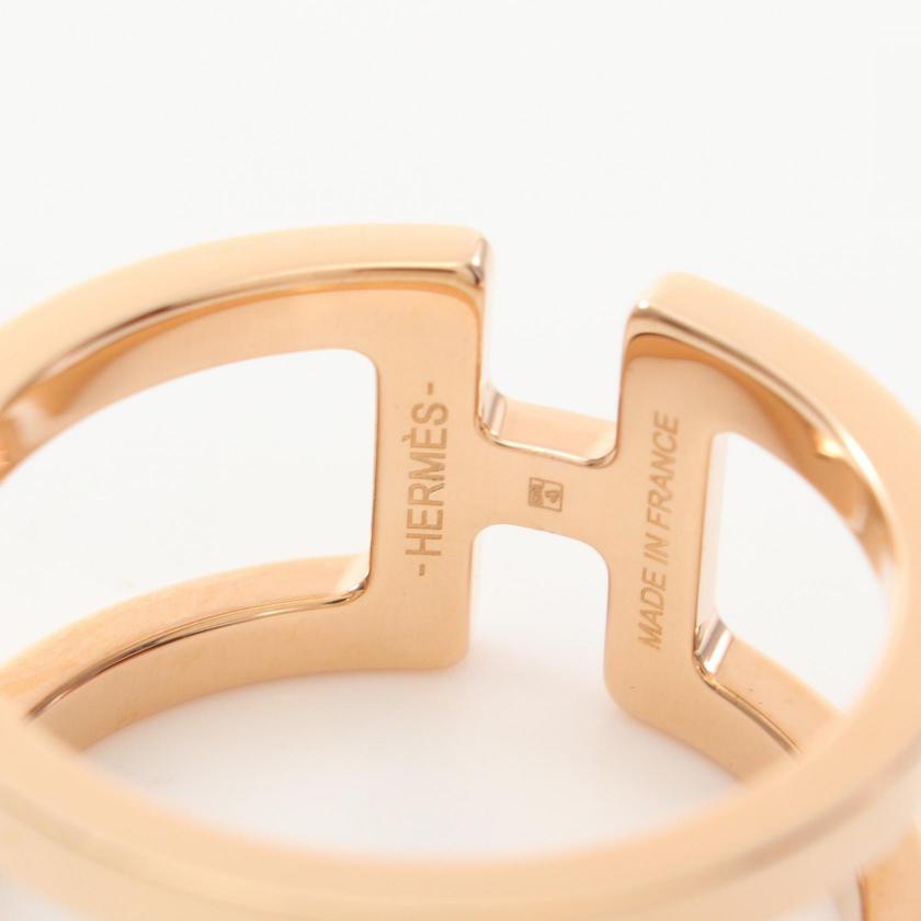 Hermes H Ann Ron Scarf Ring Pink Gold