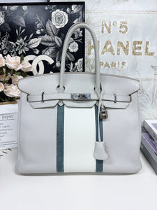 Hermes Birkin 35 Togo Special Leather White Top Handle Bag
