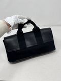 Hermes Black Canvas & Leather Satchel/Top Handle Handbag  AF680