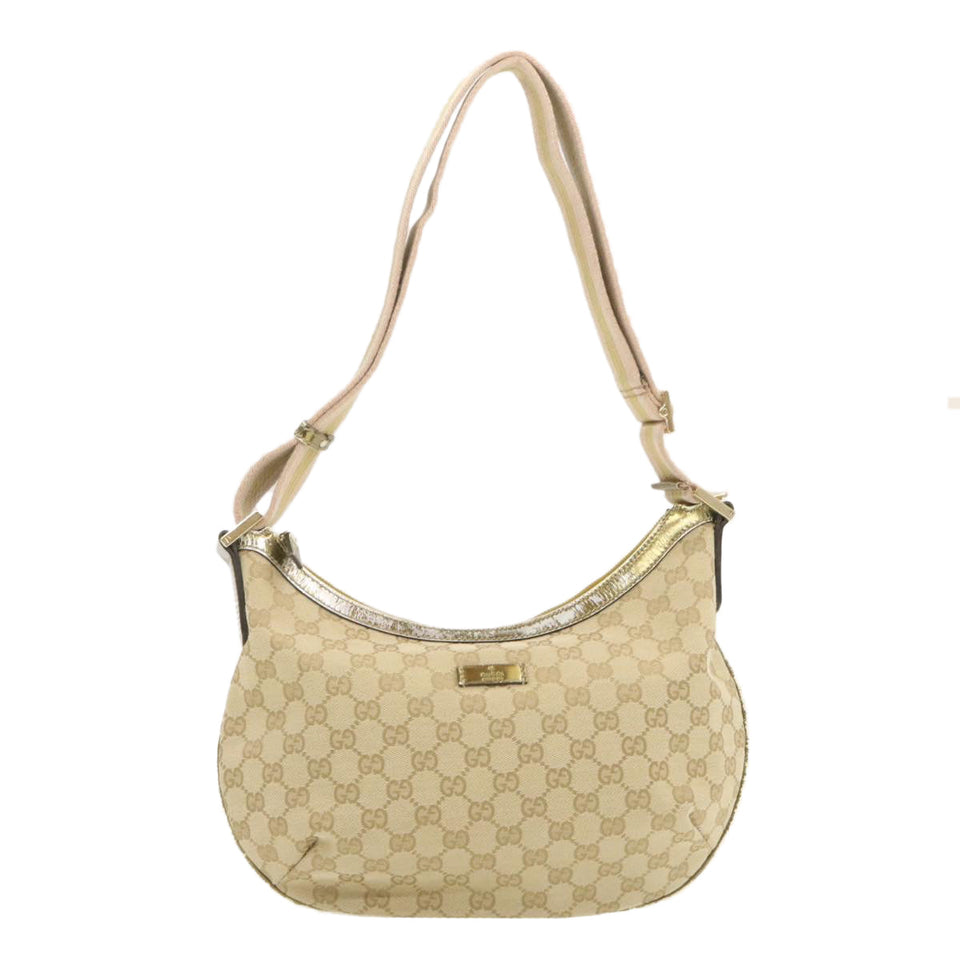 Gucci Sherry Line GG Canvas Shoulder Bag Beige Pink Gold 181092 rd1354
