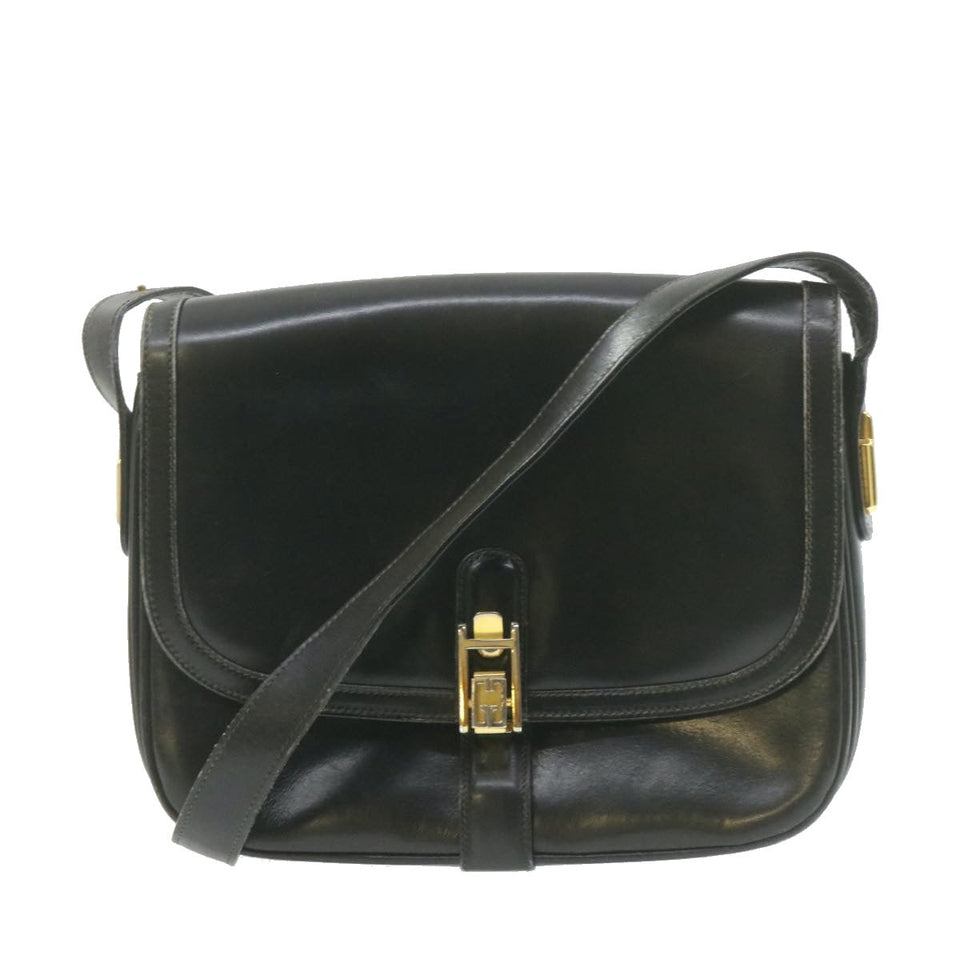Gucci Shoulder Bag Leather Black rd1974