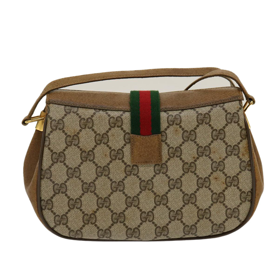 Gucci Web Sherry Line GG Canvas Shoulder Bag Beige Red Green 116 rd2110