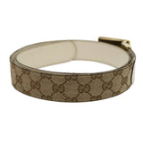 Gucci GG Canvas Belt Leather Beige White rd2130