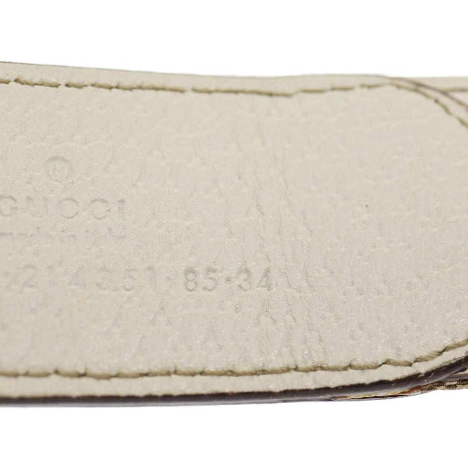 Gucci GG Canvas Belt Leather Beige White rd2130