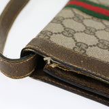 Gucci GG Canvas Web Sherry Line Shoulder Bag Beige Red Green rd2223