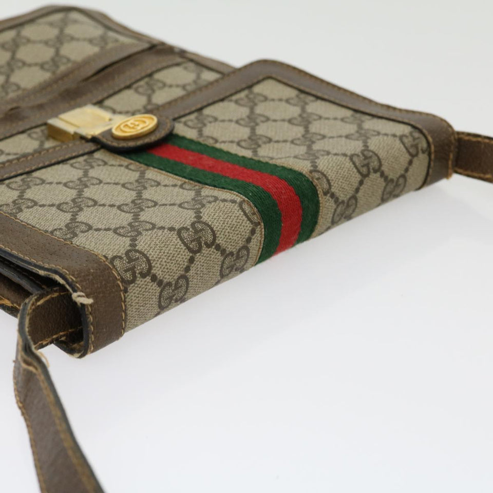 Gucci GG Canvas Web Sherry Line Shoulder Bag Beige Red Green rd2223