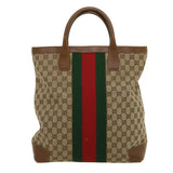 Gucci GG Canvas Web Sherry Line Hand Bag Beige Red Green 20580025100 rd2378