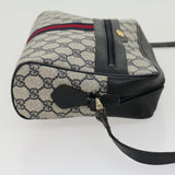 Gucci GG Canvas Sherry Line Shoulder Bag PVC Leather Navy Red gray rd2444