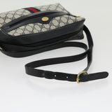Gucci GG Canvas Sherry Line Shoulder Bag PVC Leather Navy Red gray rd2444