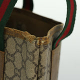Gucci GG Plus Canvas Tote Bag PVC Leather Beige rd3380