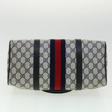 Gucci GG Canvas Sherry Line Boston Bag PVC Leather Gray Red Navy rd3671