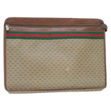 Gucci Web Sherry Line Micro GG Canvas Clutch Bag Beige Red Green rd390
