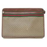 Gucci Web Sherry Line Micro GG Canvas Clutch Bag Beige Red Green rd390