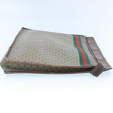 Gucci Web Sherry Line Micro GG Canvas Clutch Bag Beige Red Green rd390