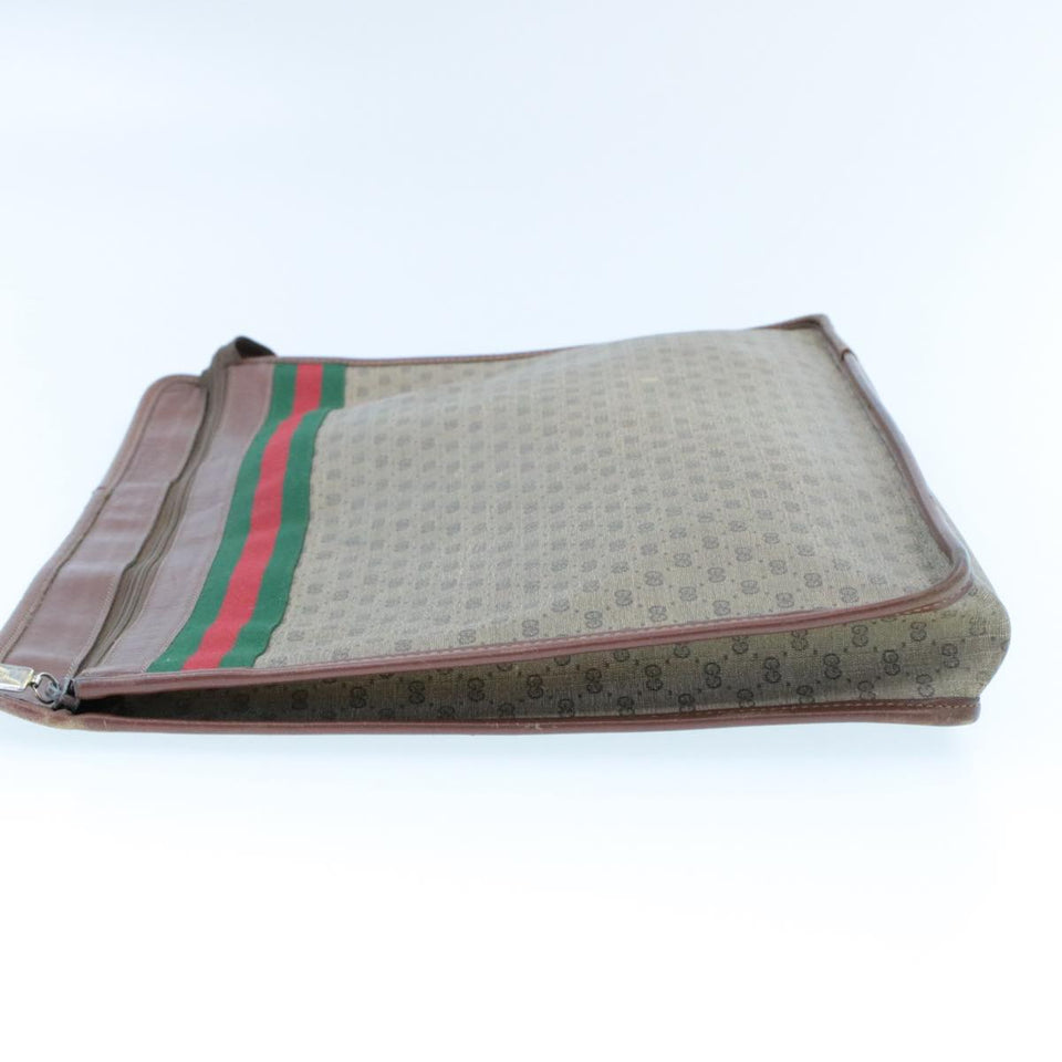 Gucci Web Sherry Line Micro GG Canvas Clutch Bag Beige Red Green rd390