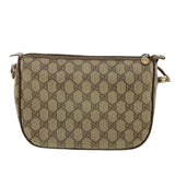 Gucci Web Sherry Line GG Canvas Shoulder Bag PVC Leather Beige Green rd3958