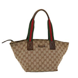 Gucci Web Sherry Line GG Canvas Hand Bag Beige Green Red 214397 rd4468