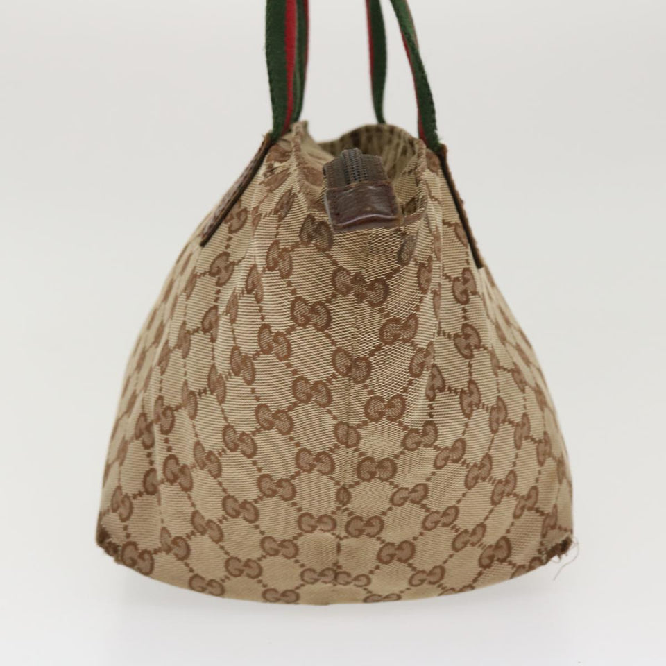 Gucci Web Sherry Line GG Canvas Hand Bag Beige Green Red 214397 rd4468