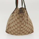 Gucci Web Sherry Line GG Canvas Hand Bag Beige Green Red 214397 rd4468