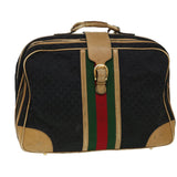 Gucci Web Sherry Line GG Canvas Boston Bag Black Green Red rd4534