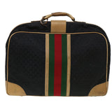 Gucci Web Sherry Line GG Canvas Boston Bag Black Green Red rd4534