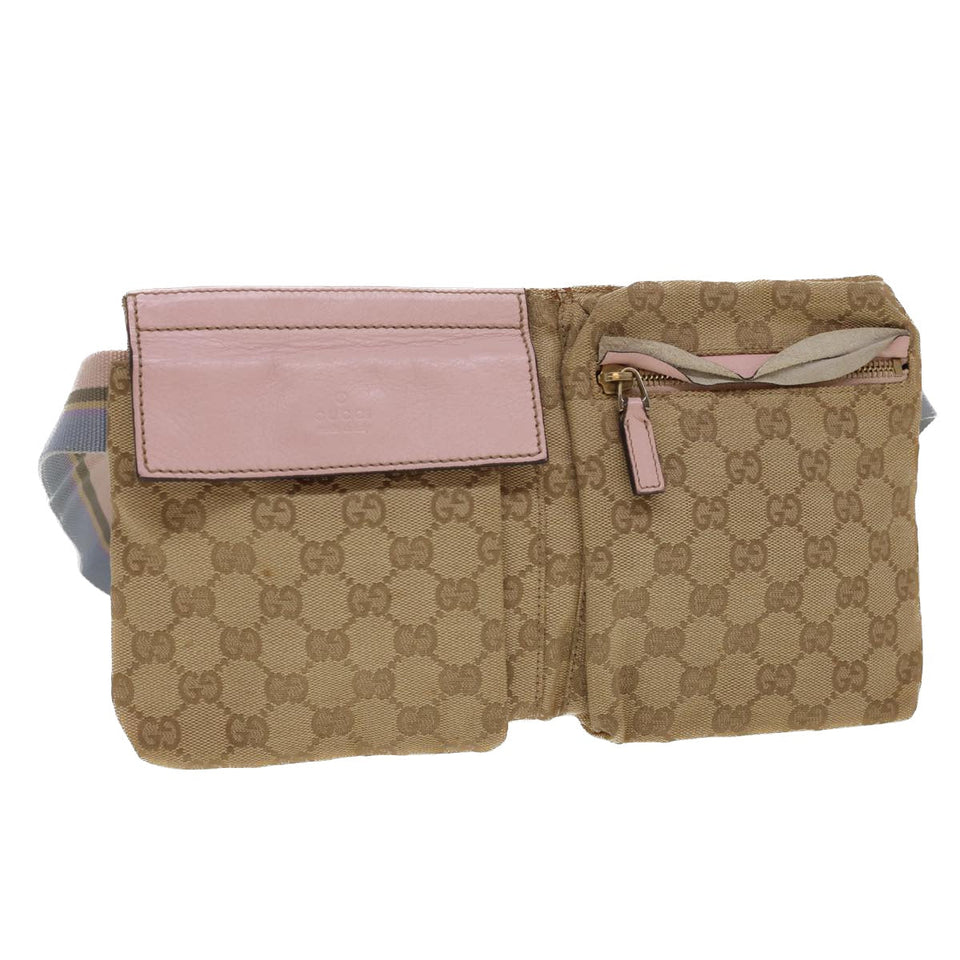 Gucci GG Canvas Waist Bag Beige 28566 rd4879