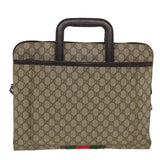 Gucci GG Canvas Web Sherry Line Hand Bag Beige Red Green 152604 rd4886