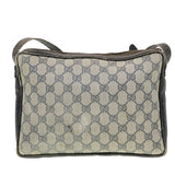 Gucci GG Canvas Sherry Line Shoulder Bag PVC Leather Gray Red Navy rd4916