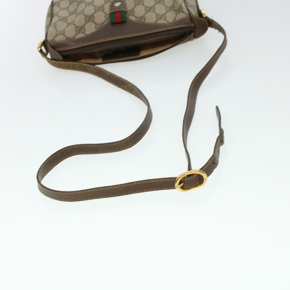 Gucci GG Canvas Web Sherry Line Shoulder Bag Beige Red 89.02.018 rd4964