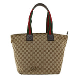 Gucci GG Canvas Web Sherry Line Tote Bag Beige Red Green 131231 rd5000