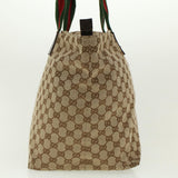 Gucci GG Canvas Web Sherry Line Tote Bag Beige Red Green 131231 rd5000