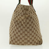 Gucci GG Canvas Web Sherry Line Tote Bag Beige Red Green 131231 rd5000