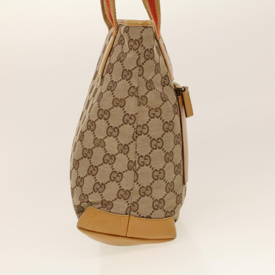 Gucci GG Canvas Sherry Line Tote Bag Beige Red 019 0402 1705 rd5046