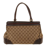 Gucci GG Canvas Web Sherry Line Tote Bag Beige Green Red 257063 rd5144