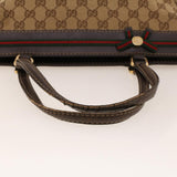 Gucci GG Canvas Web Sherry Line Tote Bag Beige Green Red 257063 rd5144