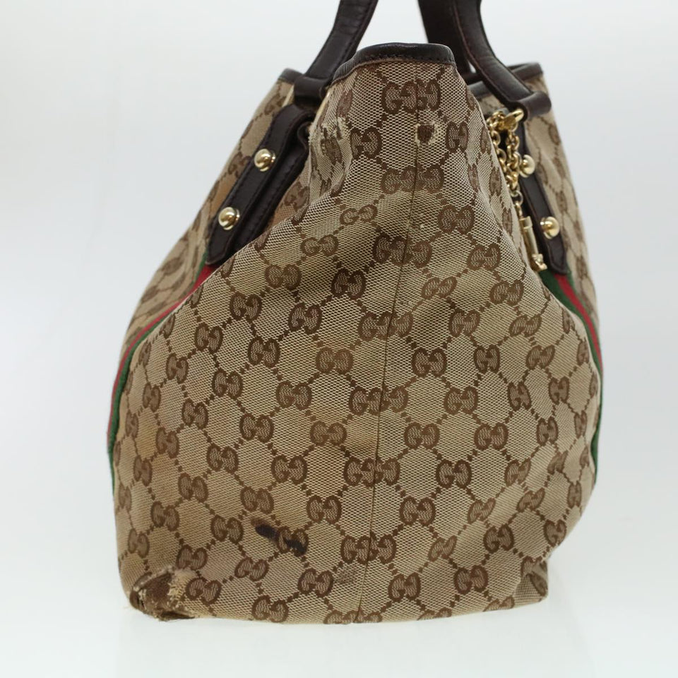 Gucci GG Canvas Web Sherry Line Hand Bag 2Set Beige Red Green rd5183