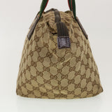 Gucci GG Canvas Web Sherry Line Tote Bag Beige Red Green 131228 rd5205