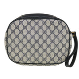 Gucci GG Canvas Sherry Line Clutch Bag Gray Red Navy 89.01.034 rd5207