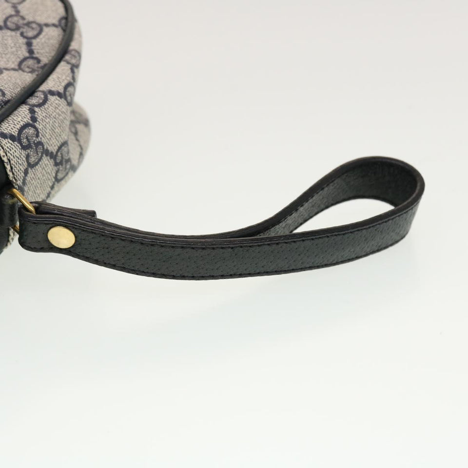 Gucci GG Canvas Sherry Line Clutch Bag Gray Red Navy 89.01.034 rd5207