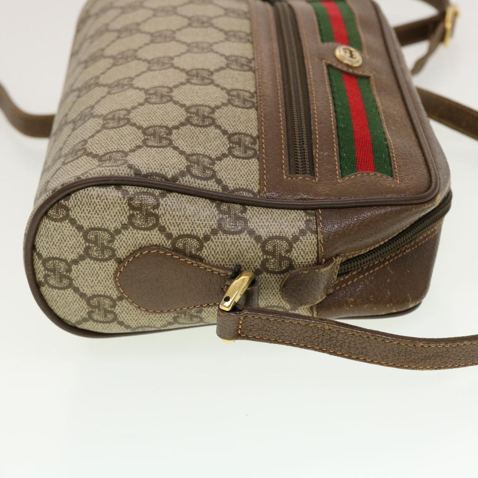 Gucci GG Canvas Web Sherry Line Shoulder Bag Beige Red 119.02.087 rd5218