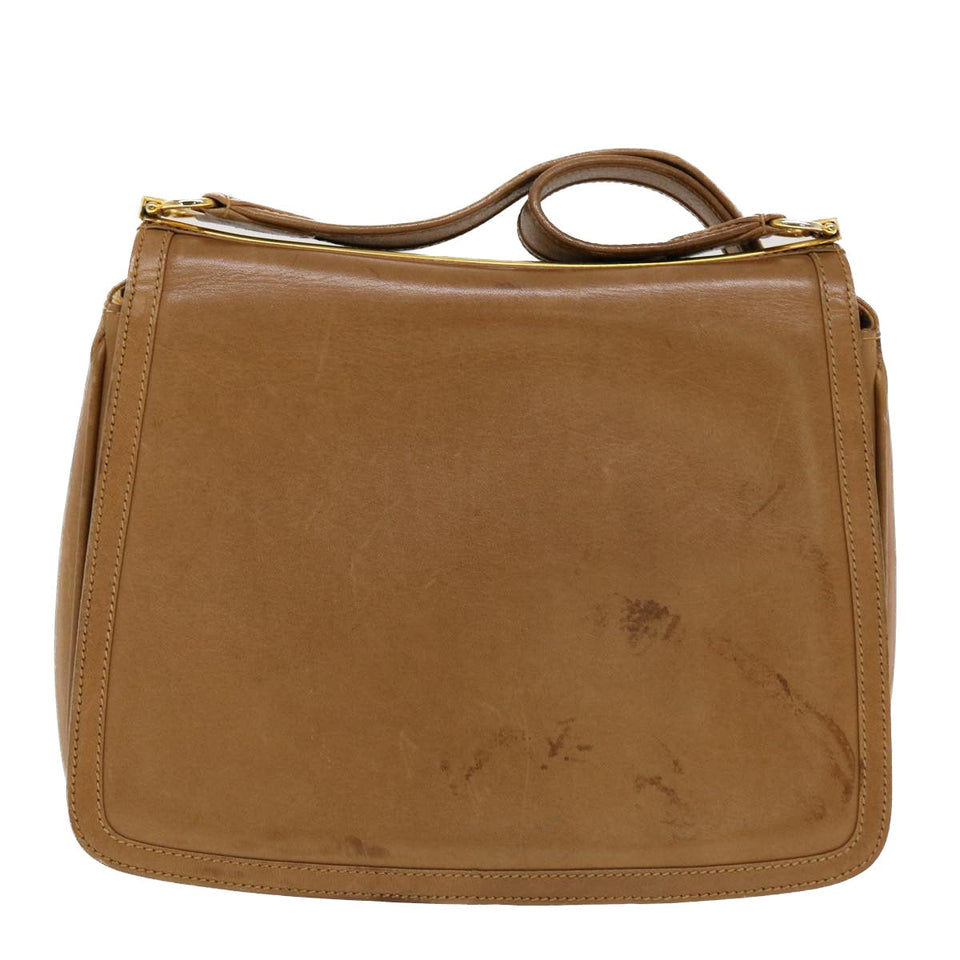 Gucci Web Sherry Line Shoulder Bag Leather Brown Red Green rd5248