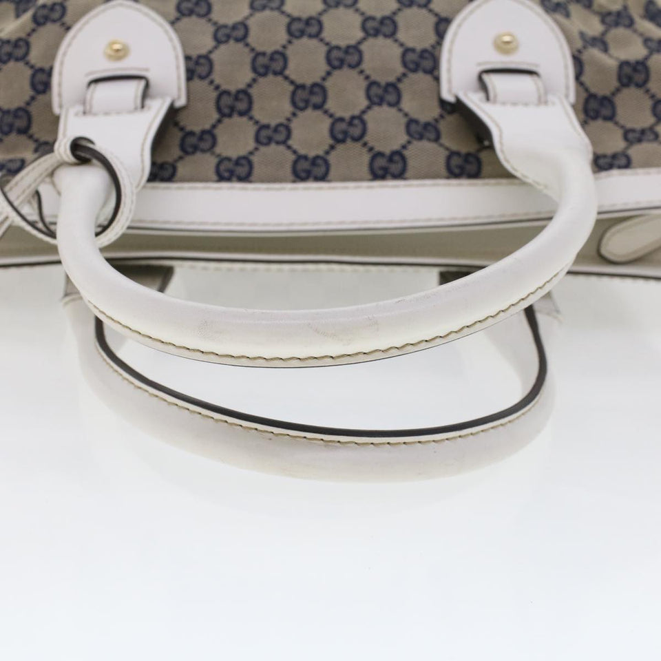 Gucci GG Canvas Sherry Line Shoulder Bag Gray Red Navy 257085 rd5254
