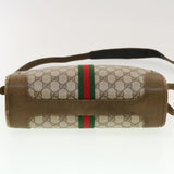 Gucci GG Canvas Web Sherry Line Shoulder Bag PVC Leather Beige Green rd5263