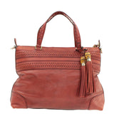 Gucci Green Carpet Challenge Fringe Bamboo Tote Bag Leather 2way Red rd707